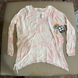Cloth By Design Womens As You Wish Tunic Sweater Shirt Tie Dye Pink Size Medium